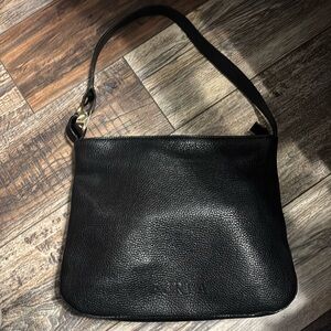 FURLA Black Leather Shoulder Bag